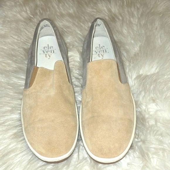 ELEVENTY Suede Slip-On Sneakers 2 tone gray beige 44 - Picture 1 of 12